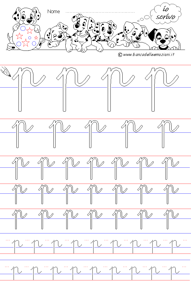 lettera p - Corsivo Minuscolo - scrivere con la traccia