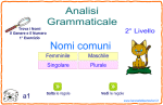 TROVA i Nomi COMUNI, il GENERE e il NUMERO - 2ºLivello - 1ºEsercizio
