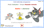 Verbi regolari e irregolari della Prima coniugazione : Modo Indicativo - Tempo Passato remoto - Trova la radice e coniuga