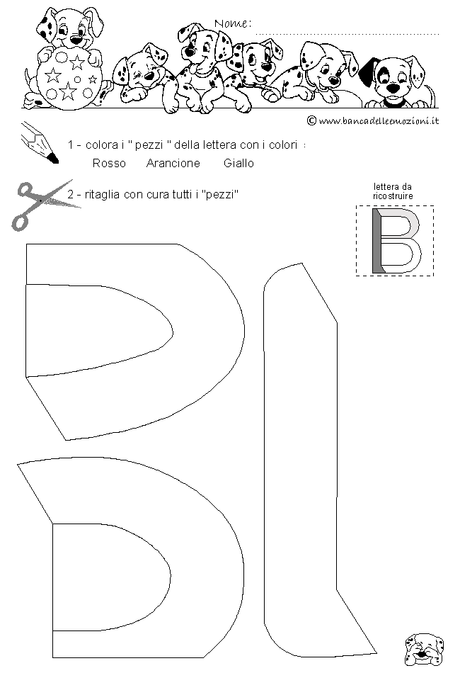 Pregrafismo - coordinazione oculo manuale - lettera B