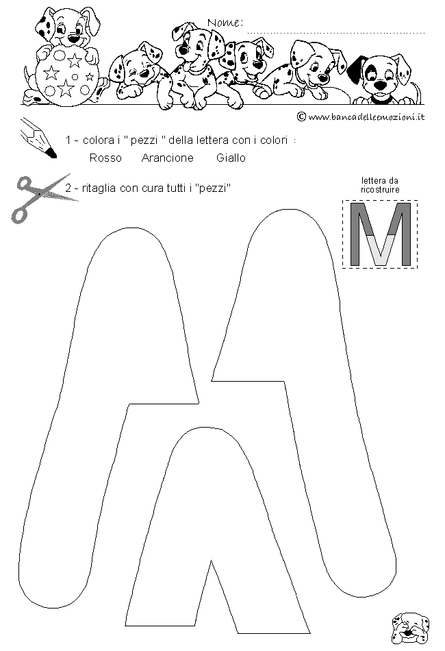 Pregrafismo - coordinazione oculo manuale - lettera M