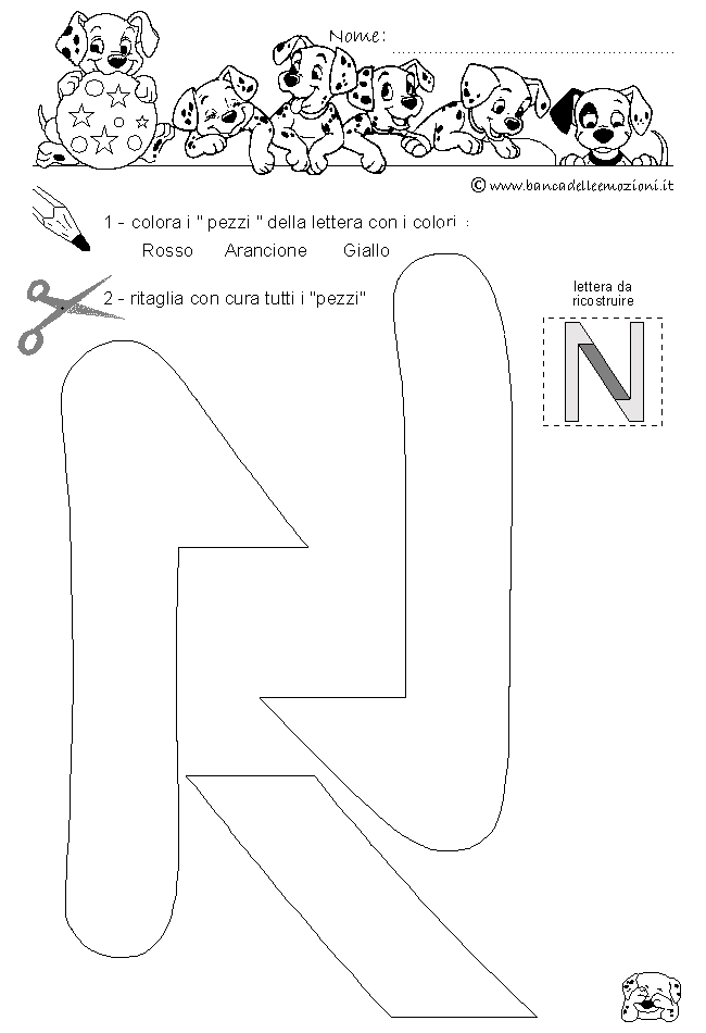 Pregrafismo - coordinazione oculo manuale - lettera N