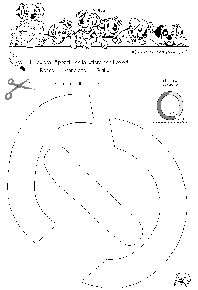 Pregrafismo - coordinazione oculo manuale - lettera Q