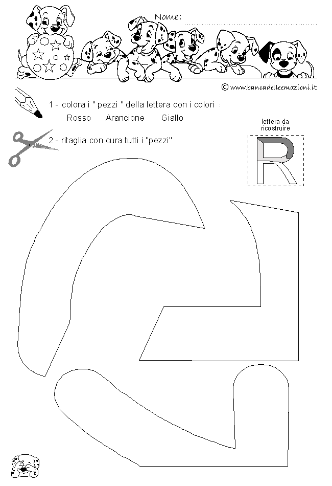 Pregrafismo - coordinazione oculo manuale - lettera R