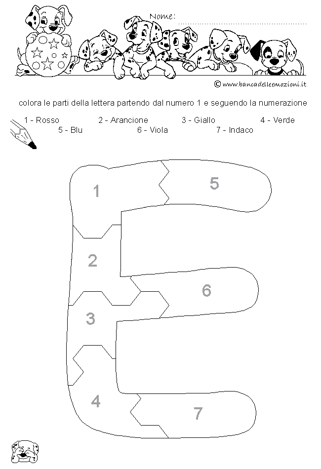 Pregrafismo - coordinazione oculo manuale - Lettera E