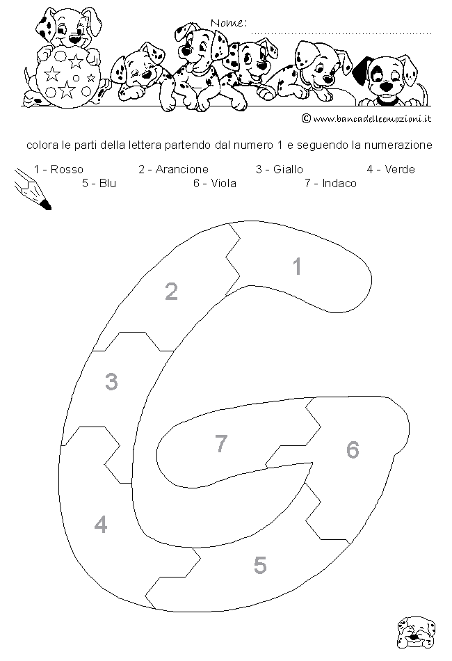 Pregrafismo - coordinazione oculo manuale - Lettera G