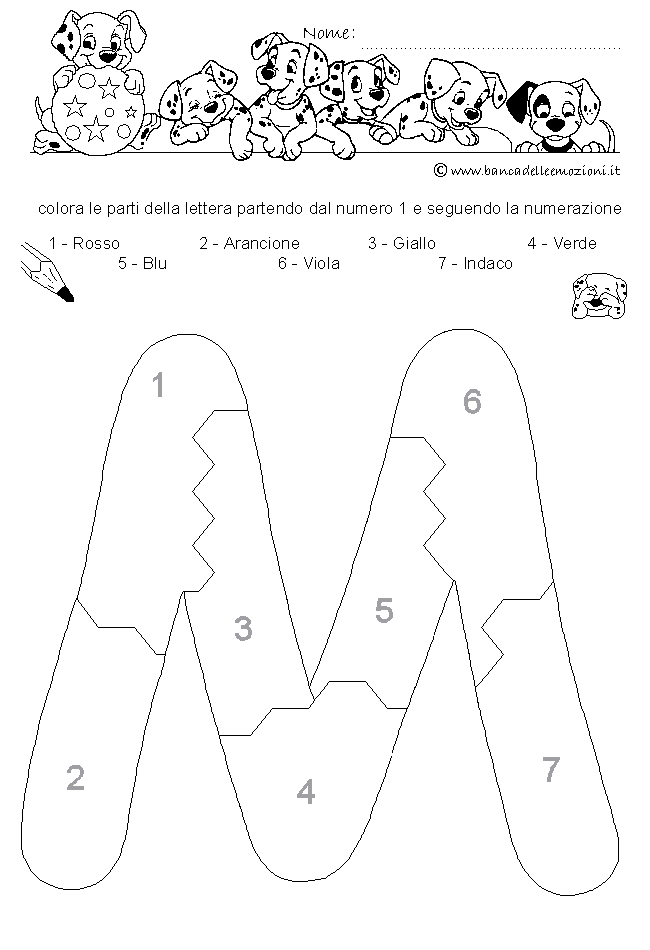 Pregrafismo - coordinazione oculo manuale - Lettera M