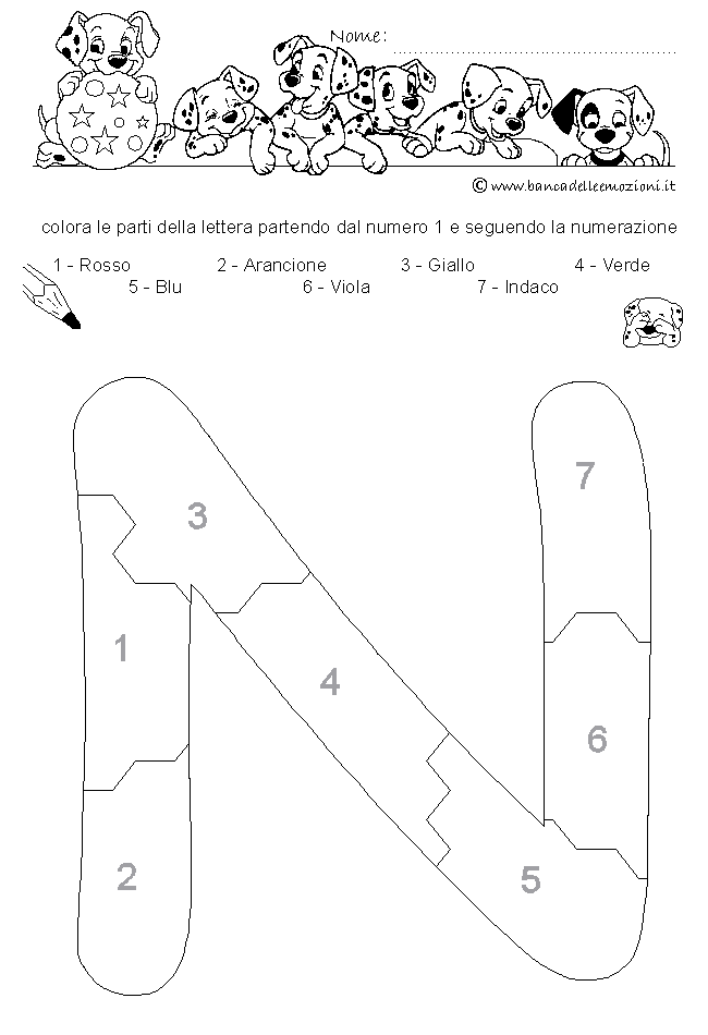 Pregrafismo - coordinazione oculo manuale - Lettera N