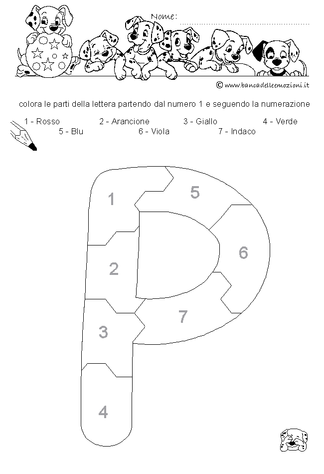 Pregrafismo - coordinazione oculo manuale - Lettera P