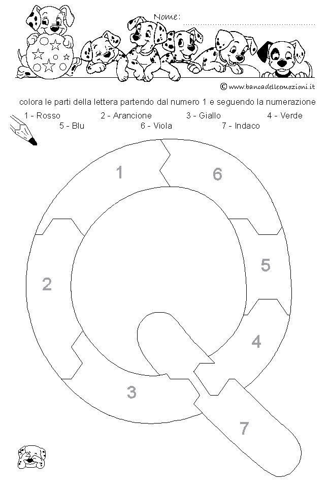 Pregrafismo - coordinazione oculo manuale - Lettera Q