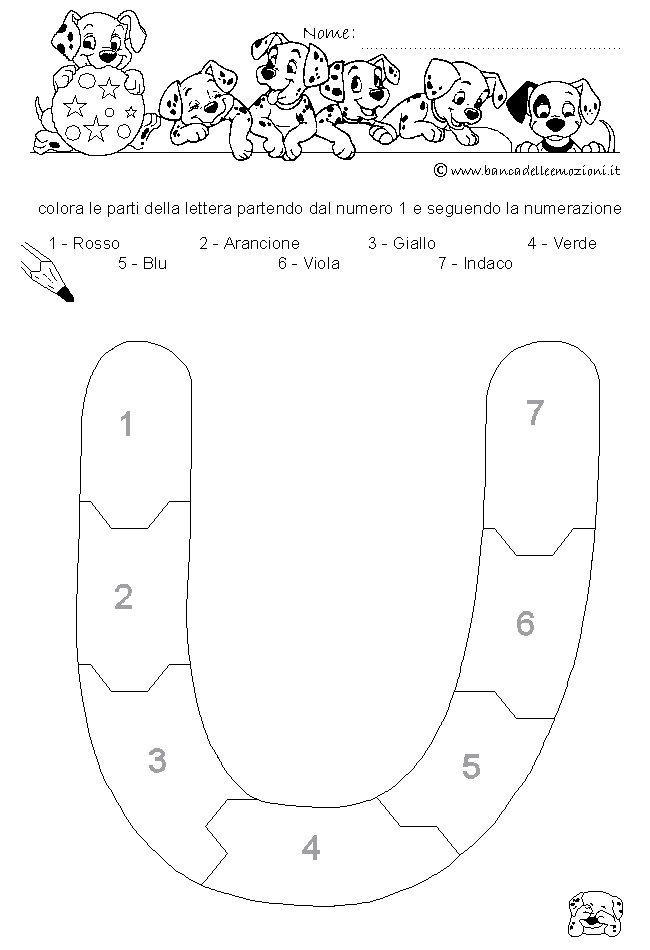 Pregrafismo - coordinazione oculo manuale - Lettera U