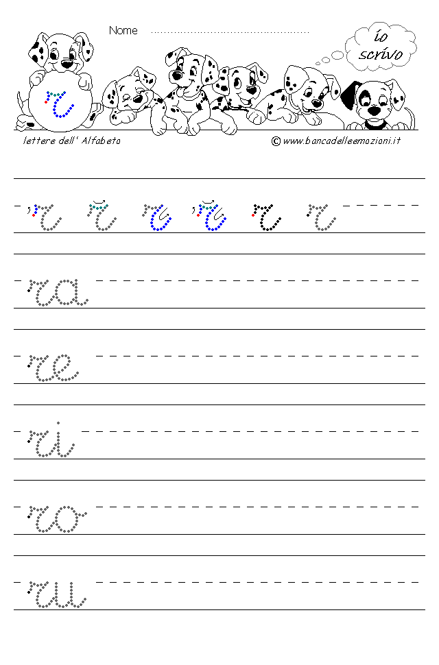 Alfabeto lettere ra re ri ro ru