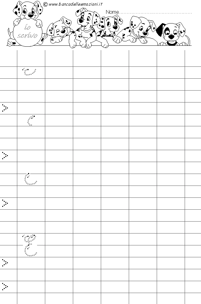 I componenti della lettera E corsivo maiuscolo