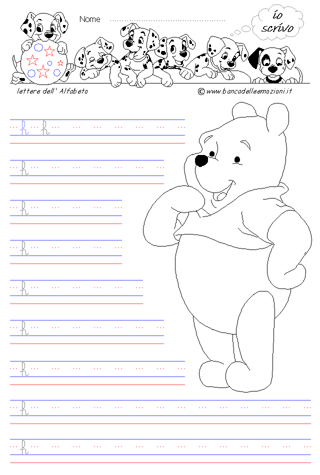 lettera h - Corsivo Minuscolo - scrivere senza la traccia