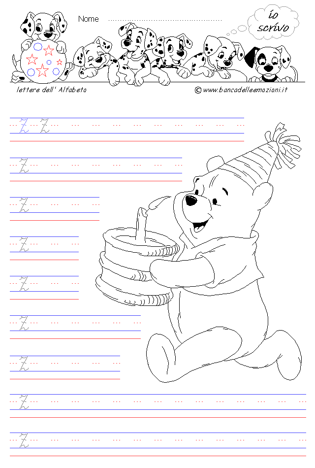 lettera Z - Corsivo Maiuscolo - scrivere senza la traccia