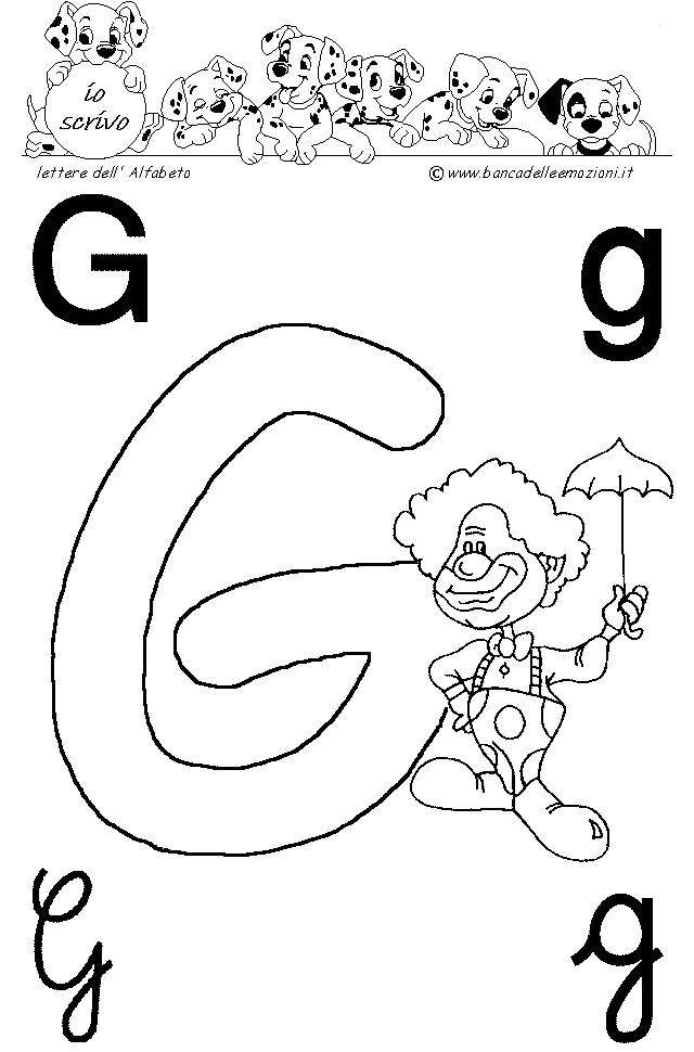 Pagliacci Circo Clowns Alfabeto lettera G