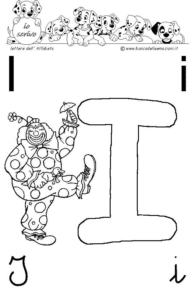 Pagliacci Circo Clowns Alfabeto lettera I