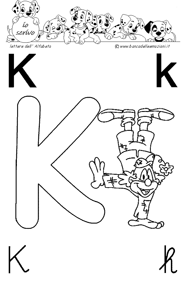 Pagliacci Circo Clowns Alfabeto lettera K