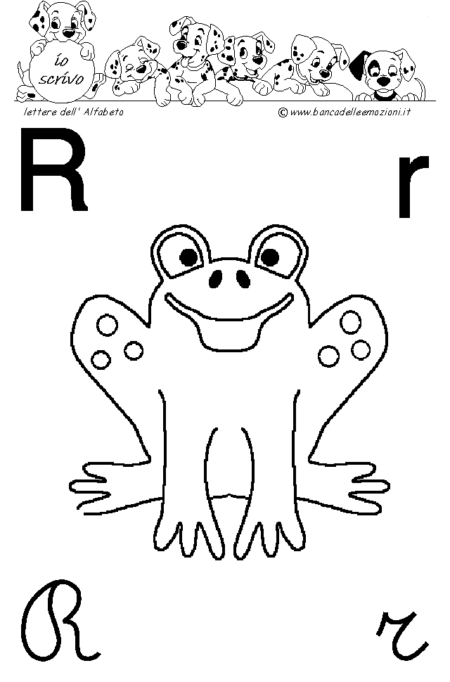 Alfabeto scheda lettera rR