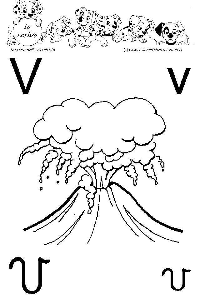 Alfabeto scheda lettera vV