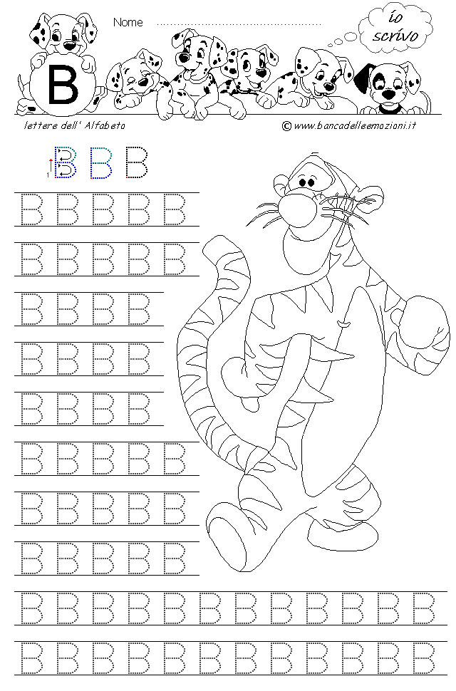 Winnie the Pooh Alfabeto lettera B - Stampatello Maiuscolo