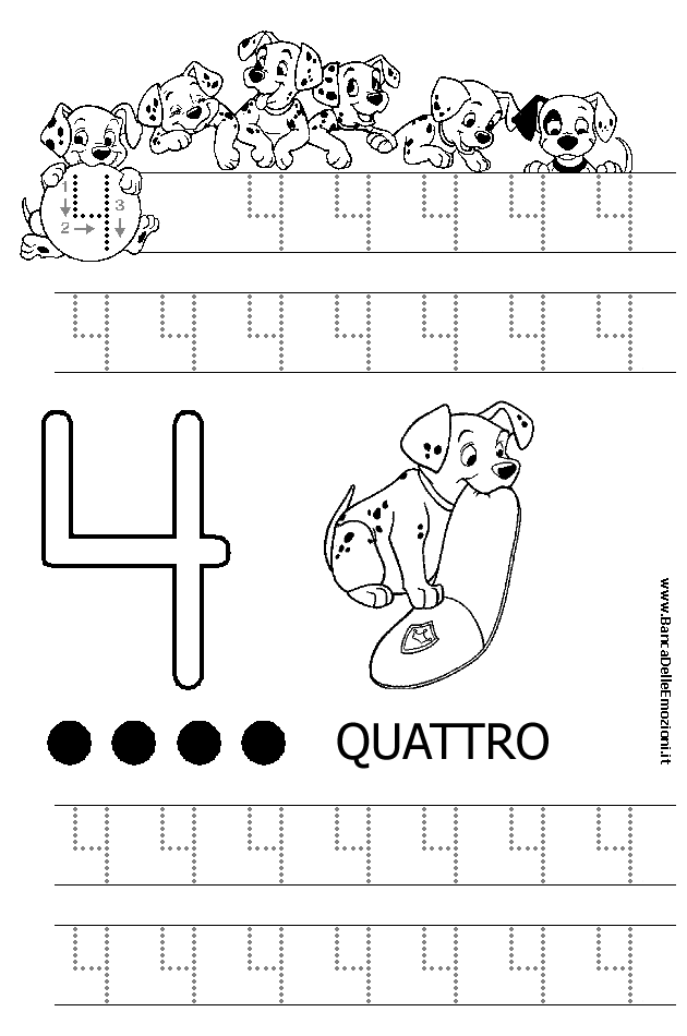 Aritmetica - Conoscere i numeri - numero 4 quattro