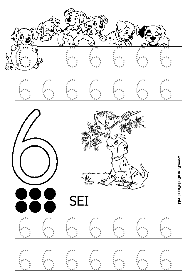 Aritmetica - Conoscere i numeri - numero 6 sei