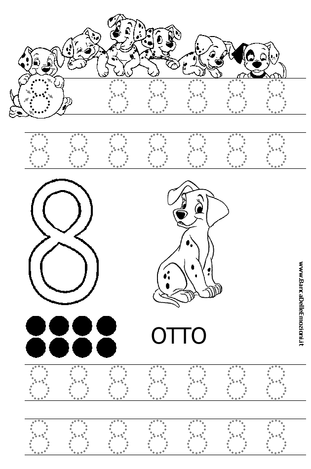 Aritmetica - Conoscere i numeri - numero 8 otto