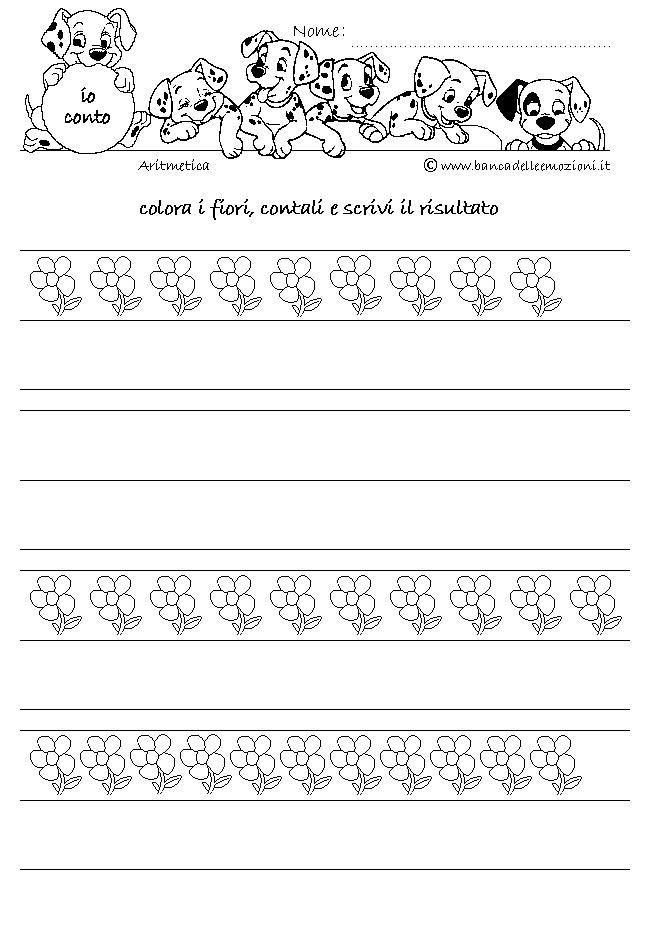Aritmetica - Conoscere i numeri - CONTA E SCRIVI - Oggetti e Numeri da 9 a 11 senza la traccia